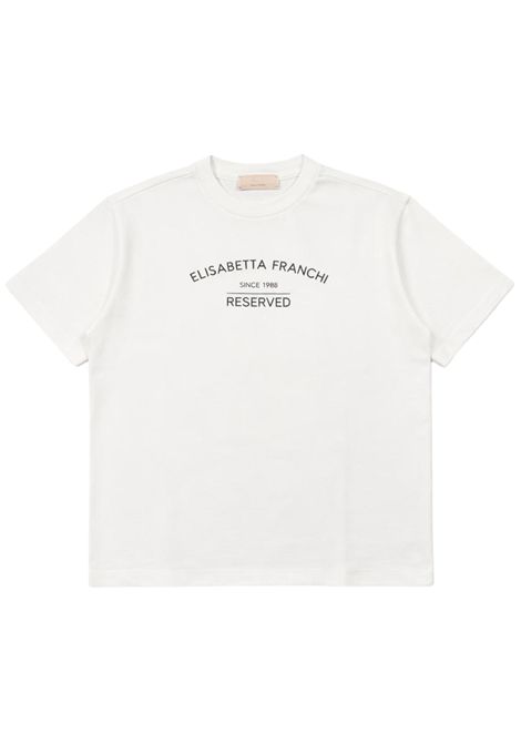 Cream cotton T-shirt for girls ElISABETTA FRANCHI | EFTS204/SUPANNA